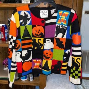 Michael Simon Halloween Sweater Abstract Size Small Vintage